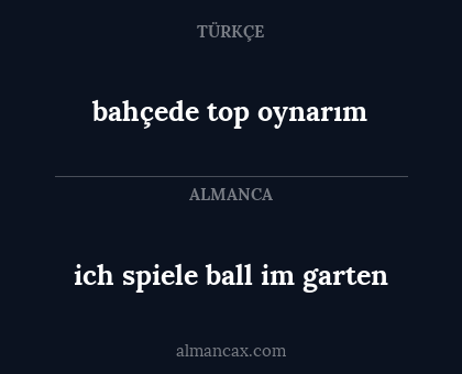 bahçede top oynarım - ich spiele ball im garten