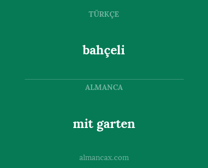 mit garten - bahçeli