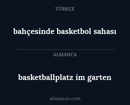 basketballplatz im garten - bahçesinde basketbol sahası