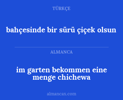 im garten bekommen eine menge chichewa - bahçesinde bir sürü çiçek olsun