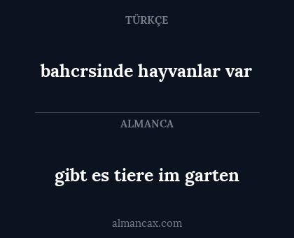 bahcrsinde hayvanlar var - gibt es tiere im garten