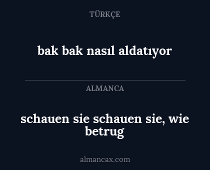 bak bak nasıl aldatıyor - schauen sie schauen sie, wie betrug