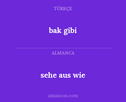 bak gibi - sehe aus wie