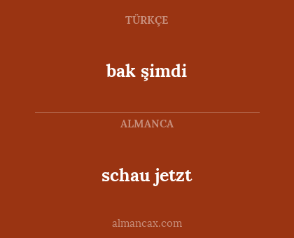 bak şimdi - schau jetzt