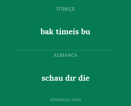 schau dır die - bak timeis bu