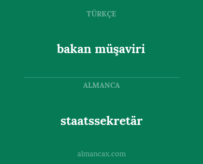 staatssekretär - bakan müşaviri