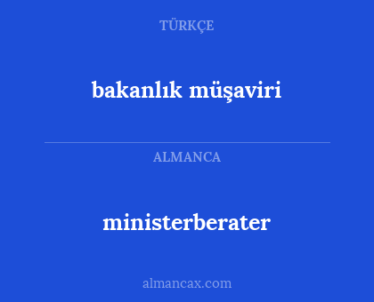 ministerberater - bakanlık müşaviri