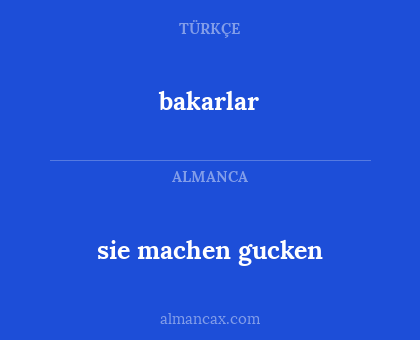 bakarlar - sie machen gucken