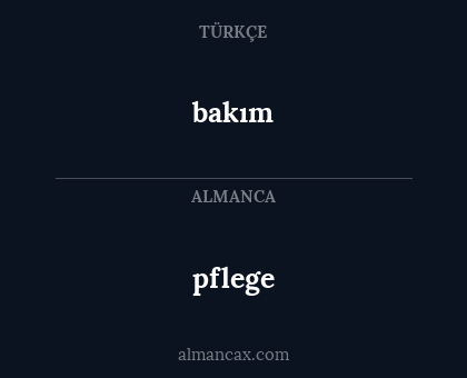 bakım - pflege