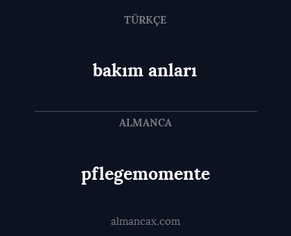 pflegemomente - bakım anları