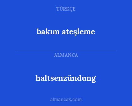 haltsenzündung - bakım ateşleme