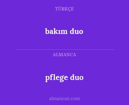 pflege duo - bakım duo