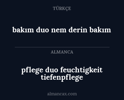 bakım duo nem derin bakım - pflege duo feuchtigkeit tiefenpflege
