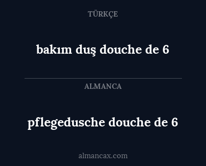 bakım duş douche de 6 - pflegedusche douche de 6