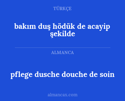 pflege dusche douche de soin - bakım duş hödük de acayip şekilde