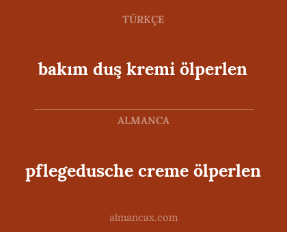 pflegedusche creme ölperlen - bakım duş kremi ölperlen
