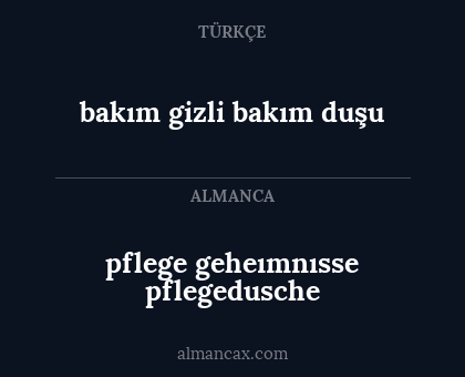 pflege geheımnısse pflegedusche - bakım gizli bakım duşu