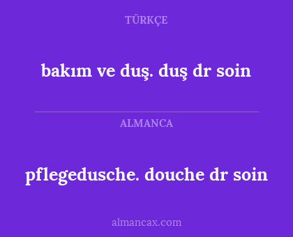 pflegedusche. douche dr soin - bakım ve duş. duş dr soin
