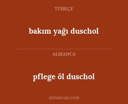 pflege öl duschol - bakım yağı duschol