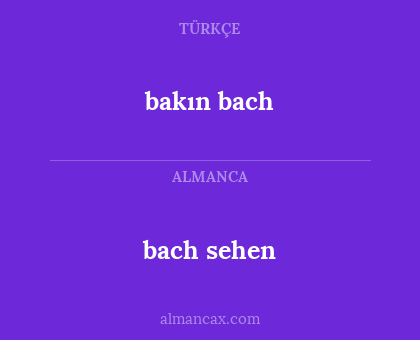 bakın bach - bach sehen