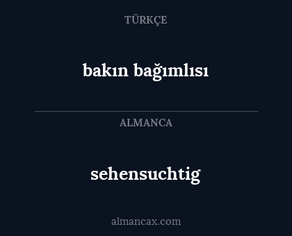 bakın bağımlısı - sehensuchtig