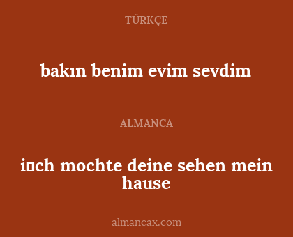 bakın benim evim sevdim - i̇ch mochte deine sehen mein hause