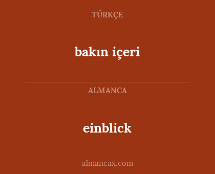 einblick - bakın içeri