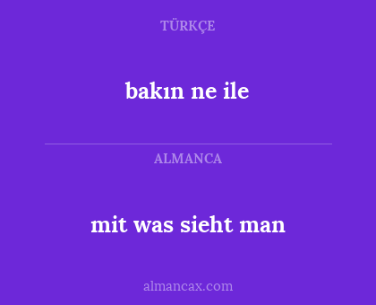 mit was sieht man - bakın ne ile