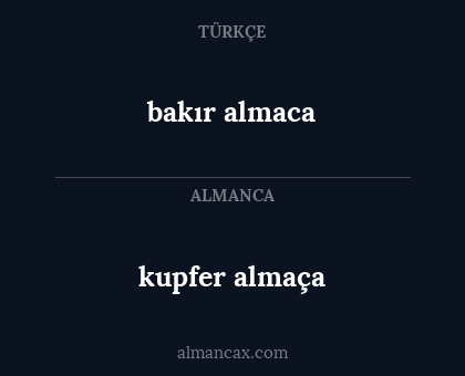 kupfer almaça - bakır almaca