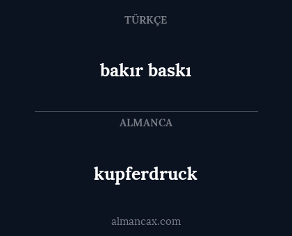 bakır baskı - kupferdruck