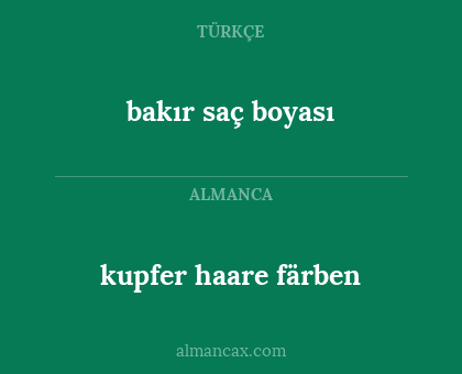 kupfer haare färben - bakır saç boyası