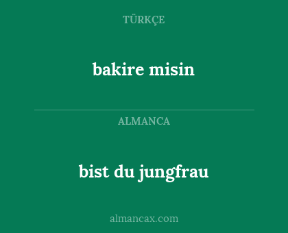 bist du jungfrau - bakire misin