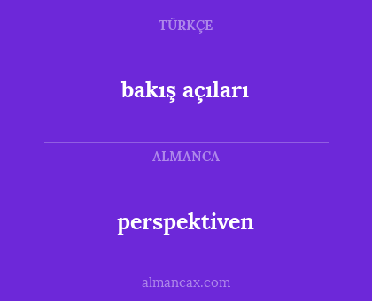 bakış açıları - perspektiven