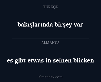 bakışlarında birşey var - es gibt etwas in seinen blicken