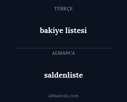 bakiye listesi - saldenliste