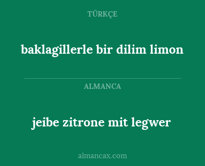 jeibe zitrone mit legwer - baklagillerle bir dilim limon