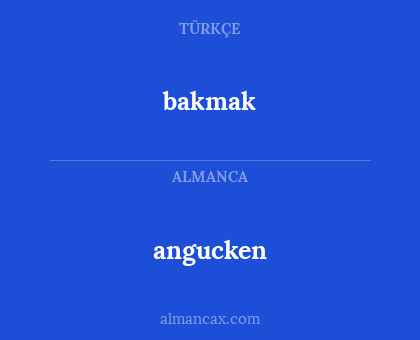 angucken - bakmak