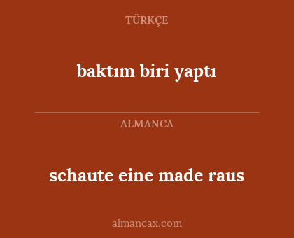 schaute eine made raus - baktım biri yaptı
