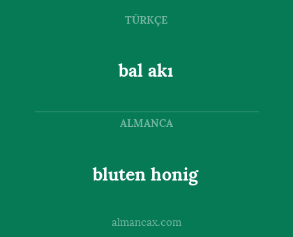 bluten honig - bal akı