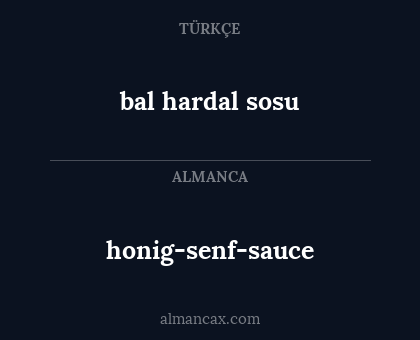 bal hardal sosu - honig-senf-sauce