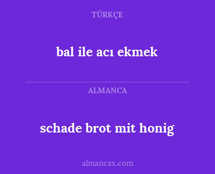 bal ile acı ekmek - schade brot mit honig