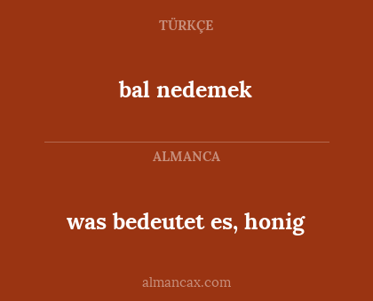 bal nedemek - was bedeutet es, honig