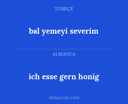 ich esse gern honig - bal yemeyi severim