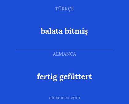 balata bitmiş - fertig gefüttert