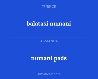 numani pads - balatasi numani
