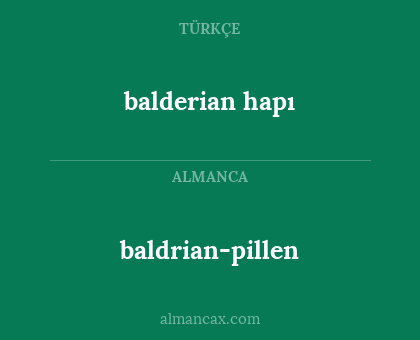 balderian hapı - baldrian-pillen