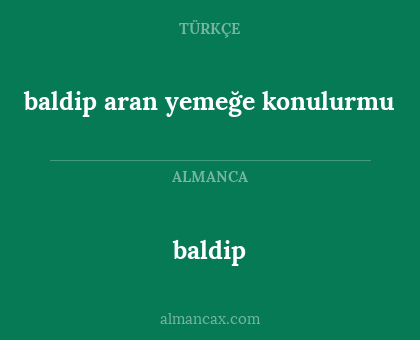baldip - baldip aran yemeğe konulurmu