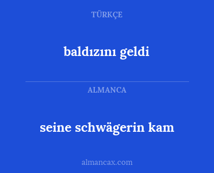 seine schwägerin kam - baldızını geldi