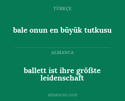 ballett ist ihre größte leidenschaft - bale onun en büyük tutkusu