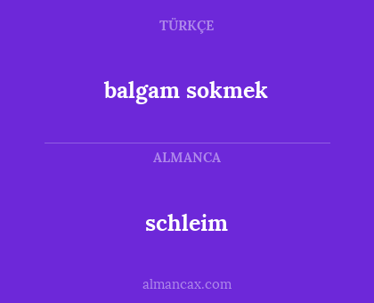 schleim - balgam sokmek